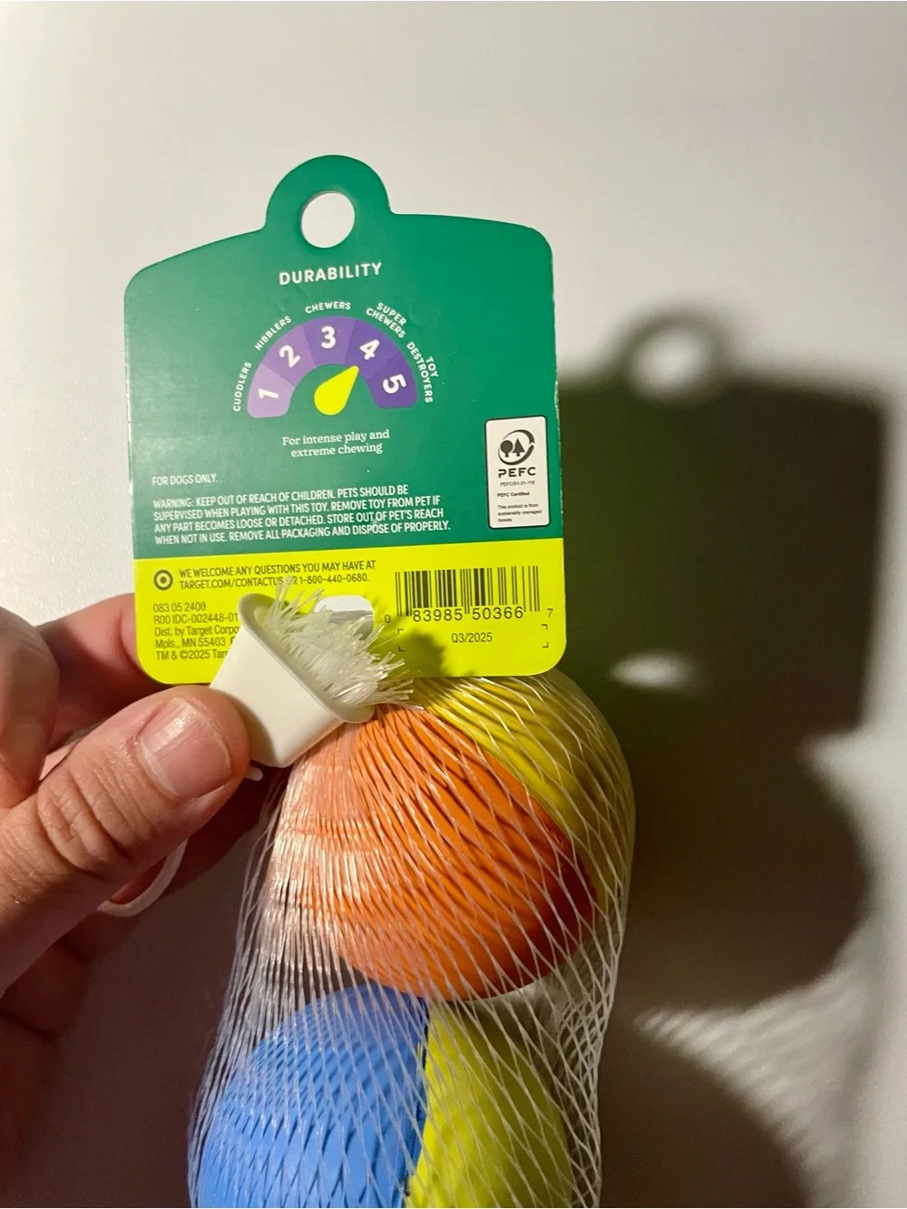 Boots & Barkley Tri-Color Fetch Balls - Yellow, Blue, Red 2 Pack NWT Durable 4/5